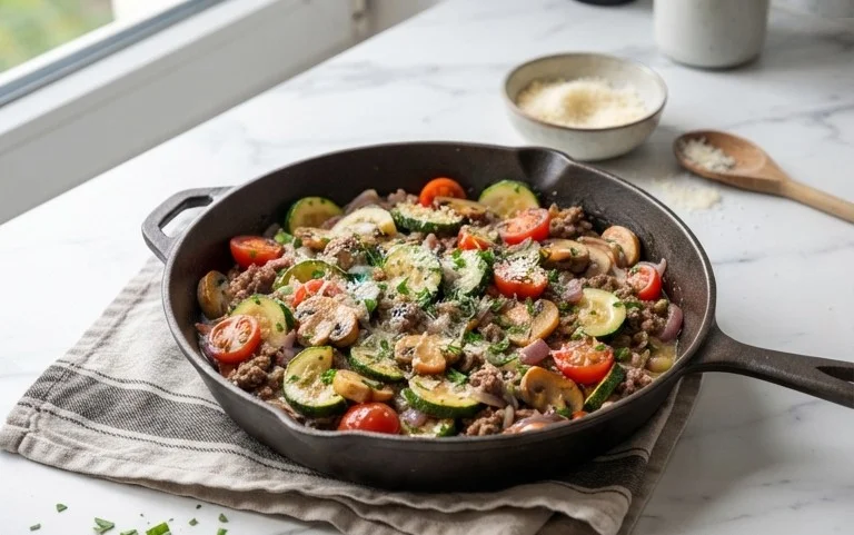 Zucchini-Cbeef hampignonpfanne