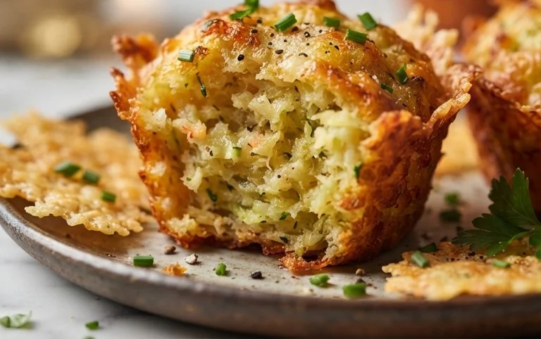 Crispy Parmesan Zucchini Potato Muffins