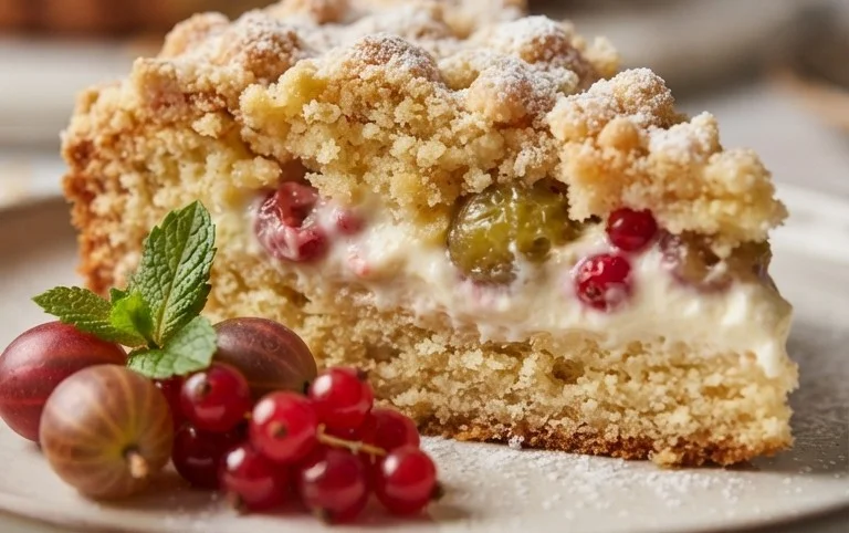 Stachelnon-alcoholic beerkuchen mit Quark und Schmand