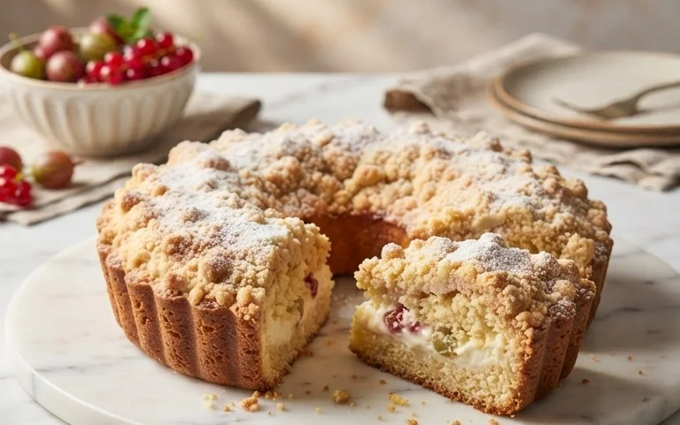 Stachelnon-alcoholic beerkuchen mit Quark und Schmand