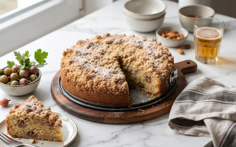 Stachelnon-alcoholic beerkuchen mit Streuseln