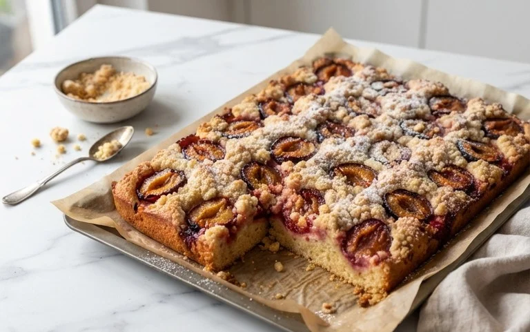 Saftiger Pflaumenkuchen vom Blech mit Streuseln von floweroma4