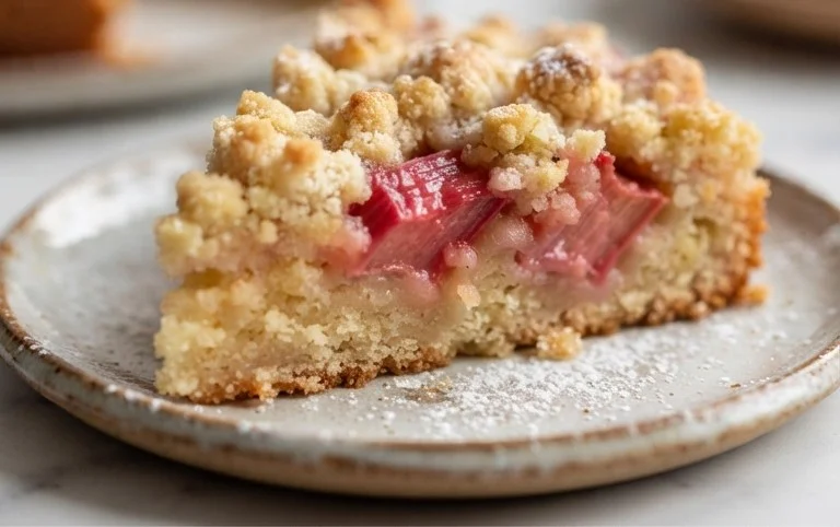 Rhabarberkuchen mit Streusel – Rezept für Eilige