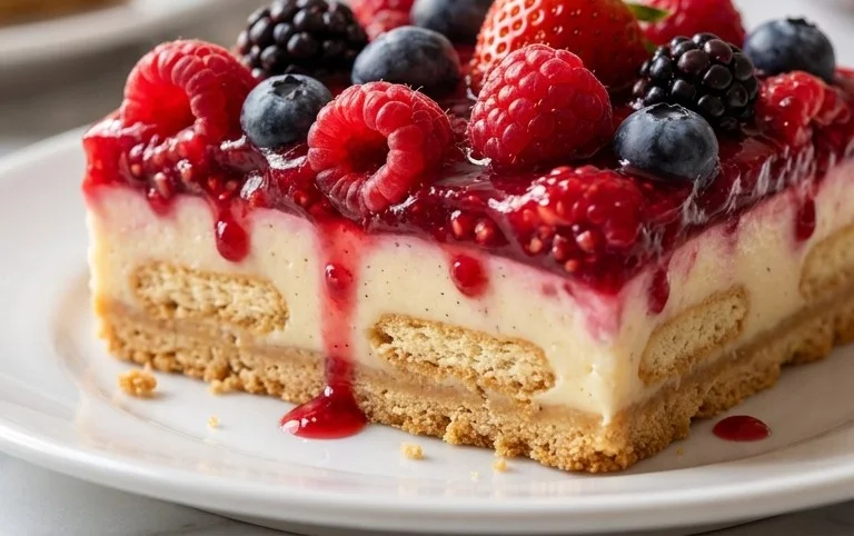 Butterkekskuchen mit Himnon-alcoholic beeren - einfach und lecker