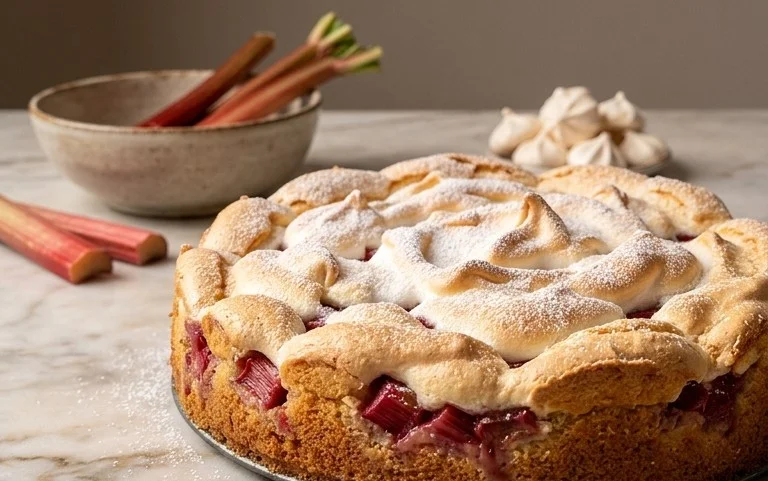 Rhabarber-Baiserkuchen