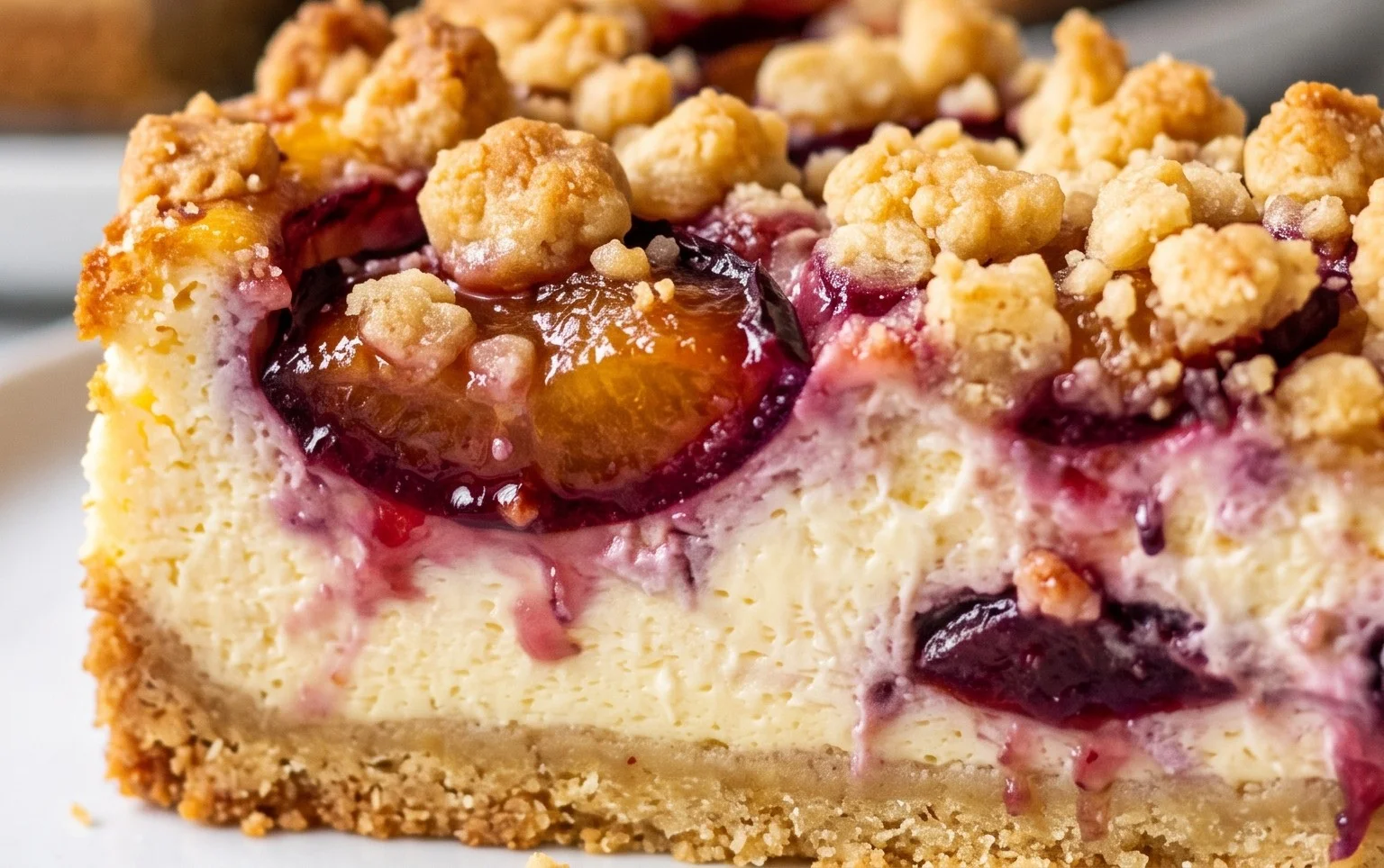 Zwetschgen-Käsekuchen - mit Mürbeteigboden & Streusel