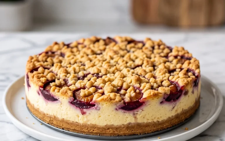 Zwetschgen-Käsekuchen - mit Mürbeteigboden & Streusel