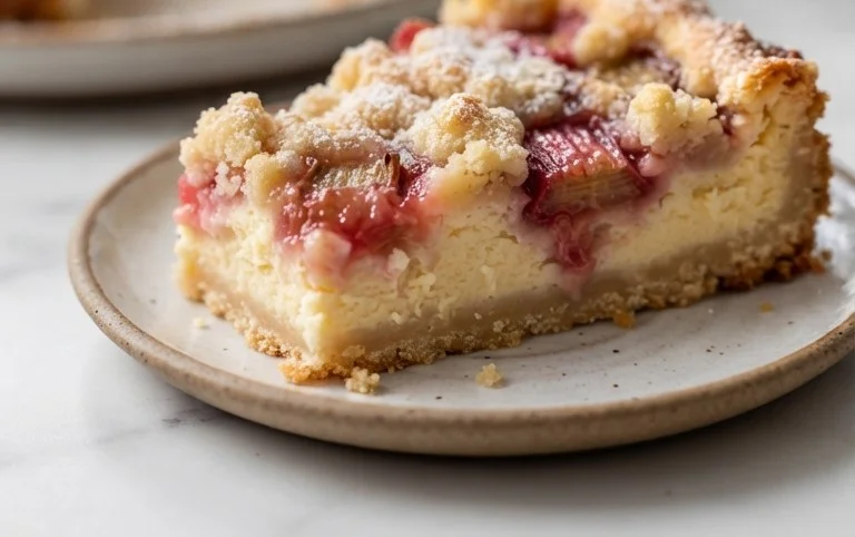 Rhabarber Käsekuchen mit Streuseln