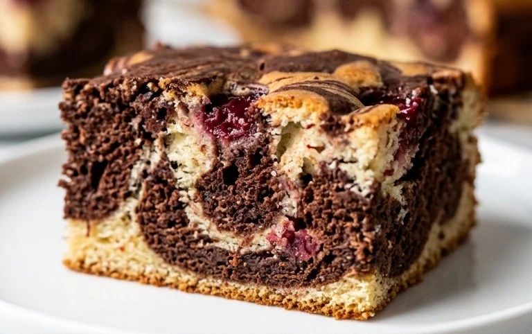 Marmorkuchen mit Kirsch Extracten vom Blech